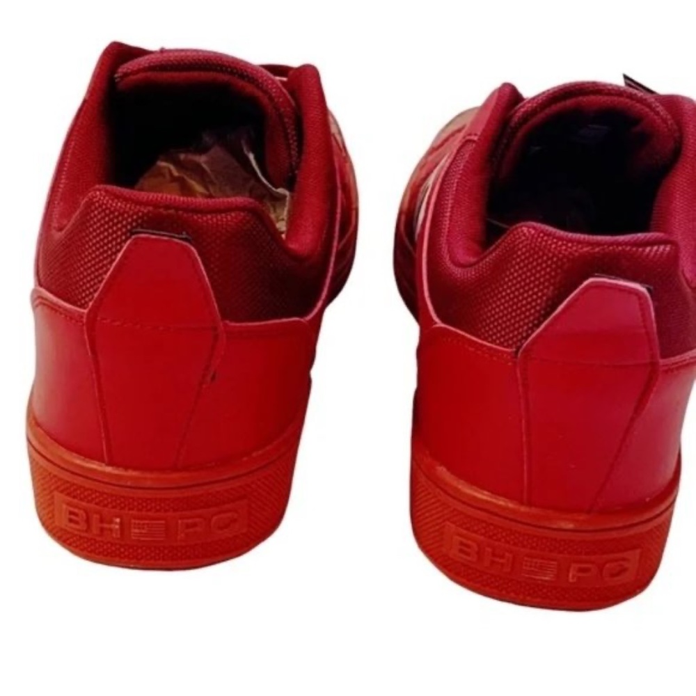 BHPC Red Faux Leather LowTop Reptile Embossed Men’s Fashion Sneakers Size 13 - Picture 4 of 7